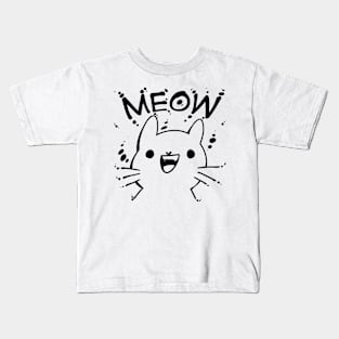 MeoWing white kitten Kids T-Shirt